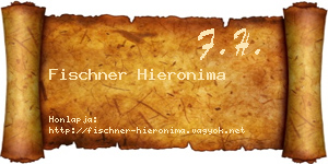 Fischner Hieronima névjegykártya